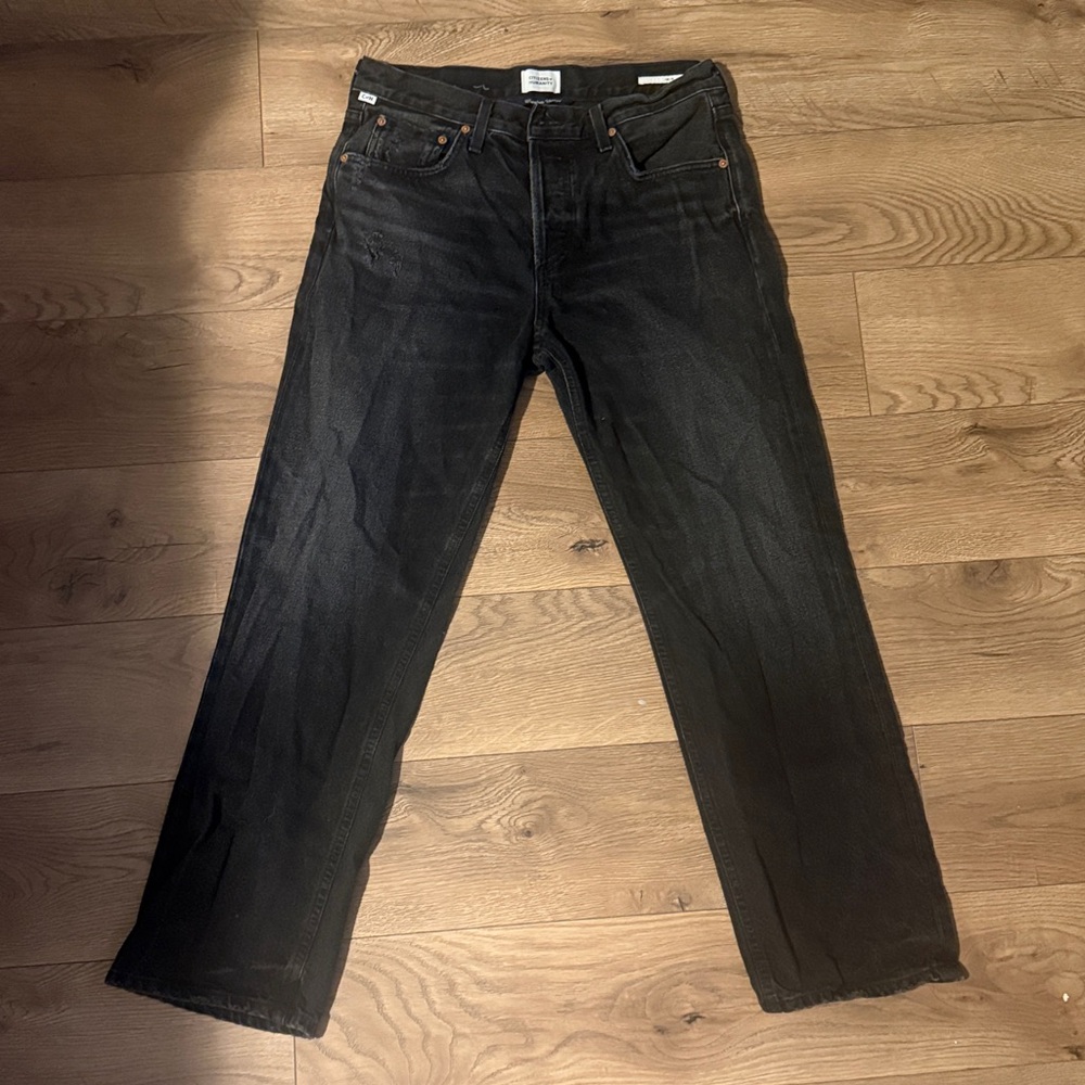 Citizens Of Humanity Black Straight Leg Jeans